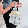 Nueva caja de pañuelos acolchada estilo ins de dibujos animados florales, almacenamiento y decoración portátil para la sala de estar, caja de pañuelos colgante estilo coreano