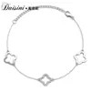 Pulsera Nueva y Fresca de Cuatro Hojas Hueca de la Marca Daisi Ni con Cristales de Elementos Swarovski Pulsera Accesorio de Moda