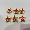 Novos brincos de estrela de cinco pontas com flor dupla de fornecimento direto acessórios CCB acessórios adesivo de máquina strass brilhante