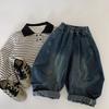 Calça Jeans Maibao para Meninos 2026 Outono Novo Estilo Calça Casual Solta Infantil Calça Estilosa de Primavera Calça Longa