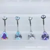 Aleación de Titanio Astmf-136 Espejo Finamente Tallado 8*10 Gota de Agua Grande Clavo de Ombligo G23 Titanio Nuevo Piercing de Ombligo con Rosca Interna
