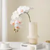 Flor Artificial Simulación Phalaenopsis 9 Cabezas Adornos Táctiles 3D Fotografía Flor Decorativa para Jarrón en Casa Material Floral Flor Falsa