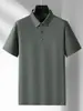 Camisa polo sin costuras para hombre de nailon-spandex, seda de hielo, manga corta, ligera, camisa de aire acondicionado, polo con cuello, uniforme de equipo para hombre, ropa de trabajo, hecho a medida