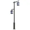 Luz Solar Vintage à Prova d'Água para Jardim Estilo Chinês 3m de Cabeça Única/Dupla para Jardins Comunitários e Iluminação de Paisagismo de Vilas