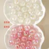 Floco de Neve 3D de Alta Transparência que Muda de Cor + Brilha no Escuro Contas Redondas com Furo Passante 16mm Acessórios para Pulseira Chaveiro Joias DIY