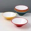Bol Cónico para Fideos Bicolor de Melamina, Bol Grande para Sopa Especial de Restaurante de Fideos Imitación Porcelana, Bol Grande Comercial para Hot Pot Picante y Fideos de Caracol