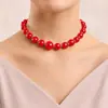 Joyería Europea y Americana Colorida Lujo Ligero Micro Diamante Imitación Perla Barroca Collar para Mujer Versátil Collar de Cuentas Ins