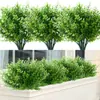 Flores Artificiales Transfronterizas Hojas de Eucalipto Simuladas Hojas de Eucalipto de Plástico Decoración de Jardín Exterior Césped Plantas Falsas