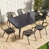 Juego de mesa y sillas de exterior para balcón, jardín pequeño, juego moderno de mesa y sillas de hierro forjado, mesa de centro pequeña para patio exterior