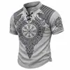 Comércio Exterior Retrô Marcas de Garras Rasgadas Urso Rugindo Estampa Manga Curta Gola Alta Amarração Streetwear Americano Top Esportivo