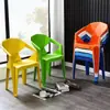Cadeira com Encosto de Plástico Casco de Cadeira Casa Lazer Grande Barraca de Comida Mesa de Jantar ao Ar Livre Cadeira Barraca de Feira Noturna Banqueta para Lanche da Madrugada