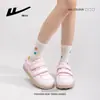 Tênis de Treino Alemão com Fita Mágica Pull-Back para Mulheres, Sapatos Casuais Planos Macios e Fofos, Tênis Slip-On Estilo College com Color-Blocking Feminino