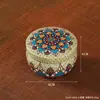 Hierro Estilo Étnico Pequeño Recipiente Redondo Vela Aromaterapia Caja de Almacenamiento Estilo Exótico Adornos Decorativos Recipiente Decorado Impreso