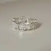 Anillo de plata con diseño de estrella de ocho puntas estilo coreano, moderno y lindo, estilo ins, anillo abierto simple y versátil para mujer
