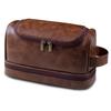 Bolsa de Tocador y Maquillaje Portátil de Viaje para Hombre de Cuero PU Retro, Bolsa de Almacenamiento de Gran Capacidad Impermeable para Negocios