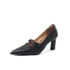 Zapatos de Tacón Alto Estilo Francés Color Borgoña Súper Bonitos Modelo Nuevo 2026 Zapatos Elegantes de Moda con Punta Zapatos de Boca Baja Talla Grande Piel Genuina Modernos