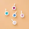 Plata de Ley S925 Chapada Eléctricamente Colgante con Forma de Corazón Cepillado de Precisión Material para Pulsera de Cristal Perla Collar Accesorios de Plata