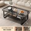 Mesa de Centro Sala de Estar Doméstico Apartamento Pequeno Mesa 2025 Novo Moderno Simples Criativo Quadrado Vidro Temperado Mesa de Centro Mesa