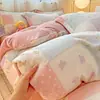 Juego de Ropa de Cama de Invierno de Alta Calidad, Nuevo, con Tallado 3D, de Terciopelo, Cuatro Piezas, de Terciopelo de Leche Burnout, para Mujer, Lujo Ligero, Sensación de Gama Alta