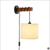 Luminária de parede minimalista vintage estilo americano para quarto, adequada para pousadas, vilas rurais, salas de estar, corredores e uso doméstico, com design de meados do século e cúpula de tecido