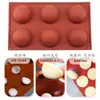 6 incluso 8 incluso 15 incluso 24 incluso tamaño de molde de pastel de chocolate semi-circular semi-esférico núcleo de flujo relleno molde de silicona