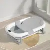 Bañera para Bebé con Sensor de Temperatura para Uso en Casa, Plegable y Adecuada para Sentarse y Acostarse, Tina de Baño Infantil Ampliada y Engrosada, Tina para Remojar Bebés