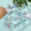 Adesivos de Parede Borboleta Coloridos Vazados Estéreo 3D, Adesivos de Geladeira, Decoração de Parede de Fundo, Adesivos Criativos de Borboleta com Acabamento de Alta Qualidade