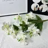 Nueva Xiangxuelan de 5 ramas, flor artificial Xiangxuelan individual de alta gama para boda, decoración de arreglos florales para salón de bodas, flor falsa