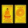 Estátua de Buda, Cartão de Buda Portátil de Metal, Bodhisattva Guanyin, Bodhisattva Ksitigarbha, Cartão Portátil de Paz com Impressão Personalizada, Cartão Dourado