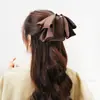 Pinza Banana Estilo Elegante Cinta de Lazo Satín Sobredimensionada Pasador para el Cabello para Mujeres, Accesorio para el Cabello Pinza para Cola de Caballo