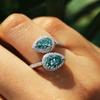 Cao Shi LAZADA Anillo Clásico de Gota Abertura Ajustable Anillo de Lujo Ligero Accesorios de Fiesta de Celebridades