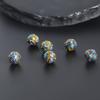 Cuentas sueltas de cobre puro cloisonné con borde dorado, cuentas redondas huecas, espaciador de cuentas para pulsera DIY, accesorios al por mayor