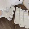 Calcetines de Verano 021 para Mujer, Calcetines Finos de Media Pantorrilla, Estilo Coreano, Borde Enrollado, Bloques de Color, Malla, Transpirables, Absorbentes de Sudor, Calcetines Holgados para Mujer