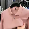 Camisa polo hexagonal de piqué de algodón 100% mercerizado de manga larga para hombre, camiseta básica de otoño e invierno, camiseta de cuello con botones de algodón puro