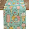 Toalha de Mesa de Verão Estampada com Tema de Praia Transfronteiriça, Toalha de Mesa Decorativa para Casa que Aprimora o Ambiente, Toalha de Mesa Bandeira para Rack de TV