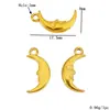 Acero Inoxidable Chapado al Vacío 18K Estrella Luna Sol Colgante de Presión de Aceite Accesorios para Collar Pulsera Pendiente DIY Venta al por Mayor