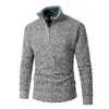 Suéter de punto de invierno transfronterizo nuevo para hombre con media cremallera, moderno y a la moda, forrado de felpa y engrosado para uso casual