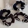 Goma para el pelo scrunchie de estilo francés, pequeña, perfumada, con borde blanco perla, elegante, versátil para moños, alta elasticidad, anillo para el pelo, accesorio para el pelo
