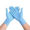 Guantes desechables de nitrilo al por mayor de fábrica 9 pulgadas azules gruesos impermeables resistentes al aceite ácido álcali guantes Ding Qing