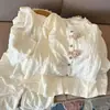 Calça Longa Feminina de Renda para Primavera e Verão com Bojo no Peito, Doce e Casual, Roupa Fofa de Casa para o Início do Outono para Estudantes