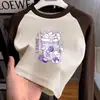 Camiseta de Manga Larga de Color Contrastante para Niñas 2026 Nuevo Top Estiloso de Forro Polar Alemán Otoño/Invierno para Niñas Pequeñas