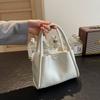 Bolso Canasta de Verduras de Mano a la Moda, Bolso Cruzado de Hombro Único, Bolso Cubo con Textura de Cuero, Bolso de Viaje de Nuevo Estilo para Mujer
