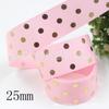 I-19814-1911,25mm Bronzing Dot Thread Ribbon DIY Bow Gift Packaging Acessórios Material
