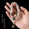 Pulsera de cuentas de Bodhi estrella Luna de alta densidad y alto contenido de aceite para hombre y mujer, personalidad, colgante de Loto Bodhi Blanco, doble vuelta, pulsera auspiciosa