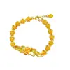 Pulsera de floración estilo mismo oro bañado en cobre para mujeres, nicho, sensación de alta gama, rama de flor de rosa imitación oro y adorno de mano de hoja