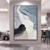 Nueva Pintura Colgante Moderna Minimalista para Sala de Estar Pared de Fondo de Sofá Pintura Decorativa de Estilo Abstracto Blanco y Negro Gris Pintura de Piso Mural de Entrada
