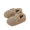 Zapatos de Algodón Rizado para Niñas de Lana 2026 Otoño/Invierno Nuevos Color Sólido Ropa Exterior Talla Pequeña Mediana Grande Zapatos de Piel para Niños Zapatos Cálidos