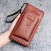 Cartera Larga para Hombre Nueva de Cuero多Ranura para Tarjetas Billetera Dos en Uno para Hombre Negocios Cremallera Multifunción Bolso para Teléfono Móvil Original