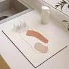 Alfombrilla Antideslizante para Encimera de Baño Estilo Nórdico Alfombrilla Absorbente para Fregar Estufa Fregadero Lodo Diatomeas Alfombrilla para Desagüe de Cocina