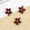 Colgante en Forma de Corazón con Borde Negro, Serie Rojo Vino de Aleación, Accesorios de Collar DIY de Estilo Dulce Fresco con Lazo de Moda
